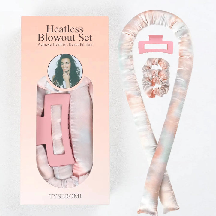 Heatless Curling Rod Headband + Hair Claw Clip (2-Piece Set) – No-Heat Soft Waves Styling Tool