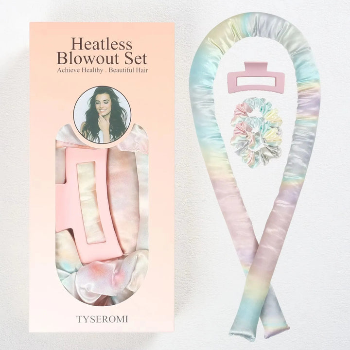 Heatless Curling Rod Headband + Hair Claw Clip (2-Piece Set) – No-Heat Soft Waves Styling Tool