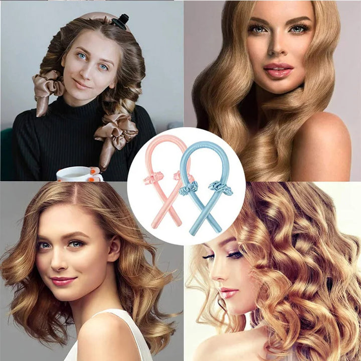 Heatless Curling Rod Headband + Hair Claw Clip (2-Piece Set) – No-Heat Soft Waves Styling Tool