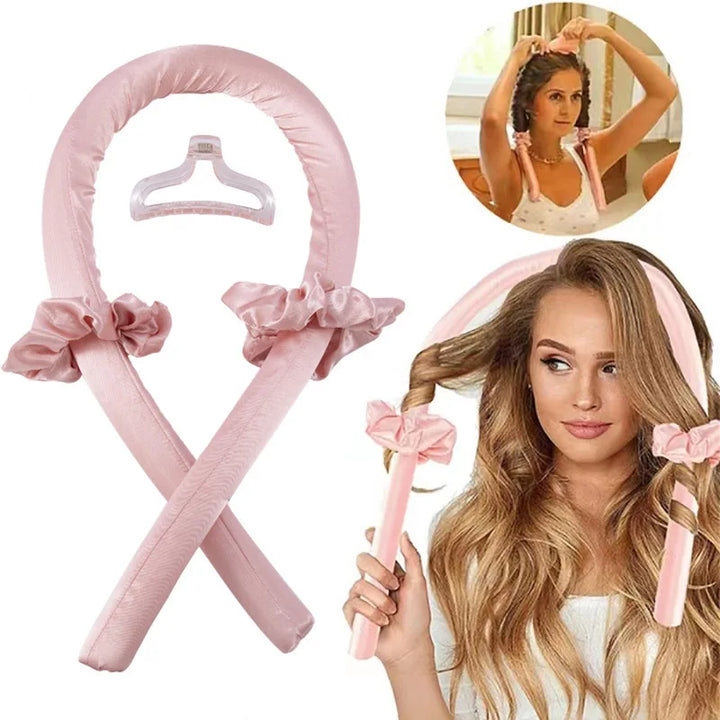 Heatless Curling Rod Headband + Hair Claw Clip (2-Piece Set) – No-Heat Soft Waves Styling Tool